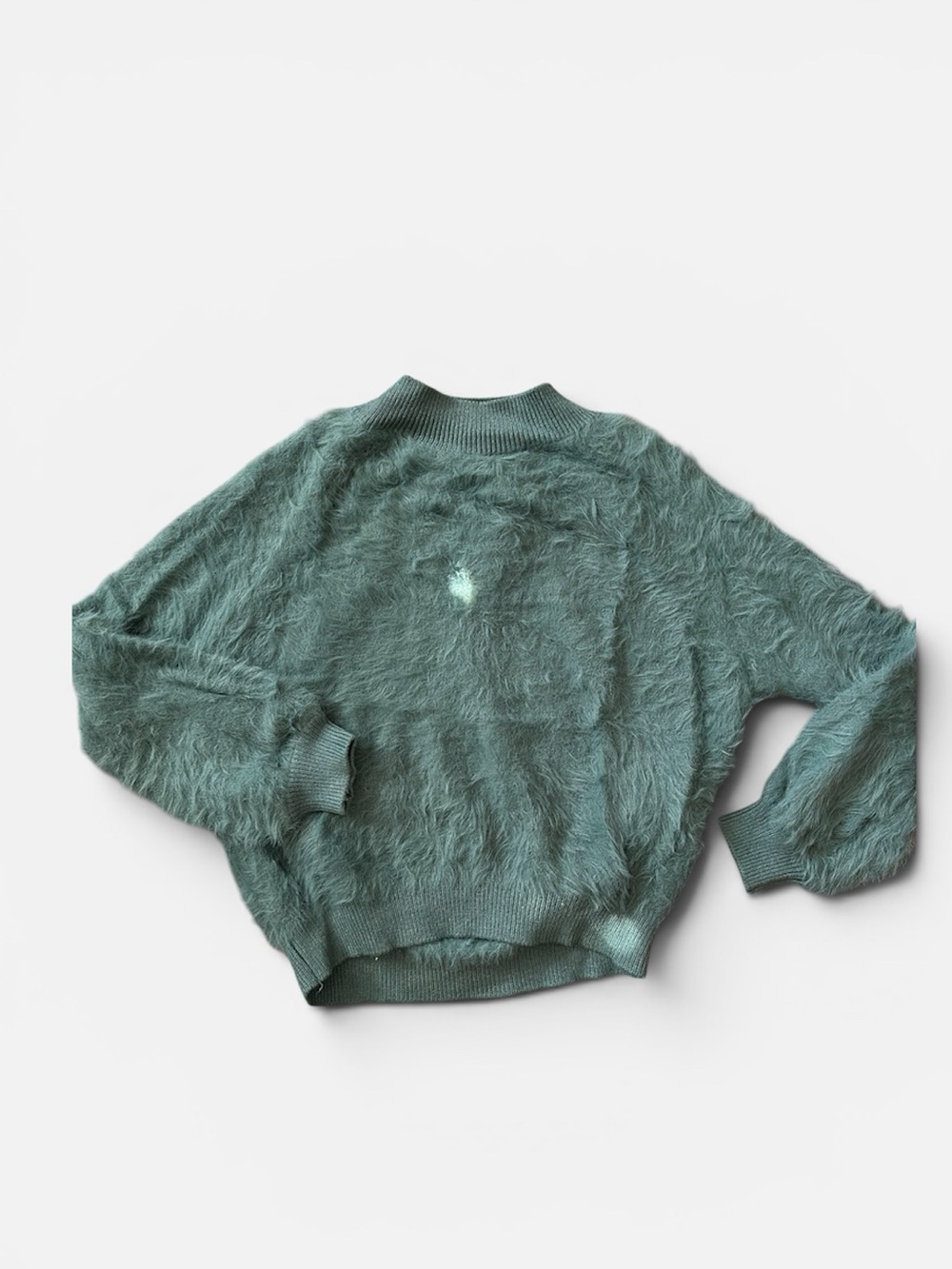 Urban Outfitters Teal Fuzzy Crewneck Sweater